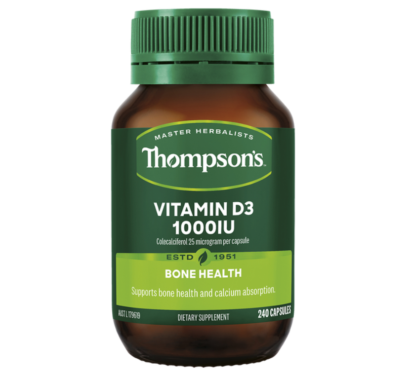 Thompson‘s Vitamin D3 1000iu 240 Capsules （2027.10）