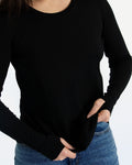 Women's Standard Long Sleeve - 100% Merino Wool, Black - BraveBearFit