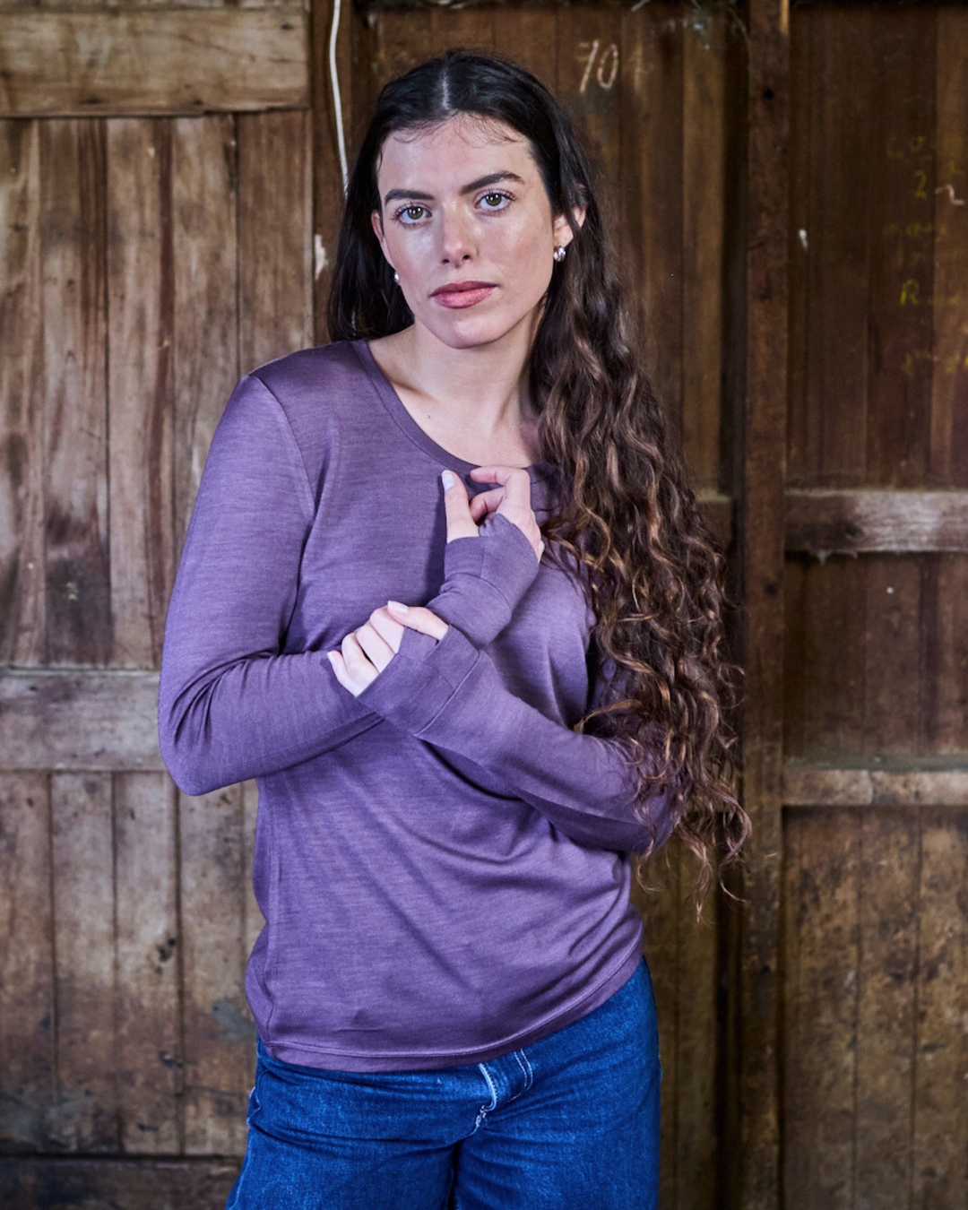Women's Standard Long Sleeve - 100% Merino Wool, Plum