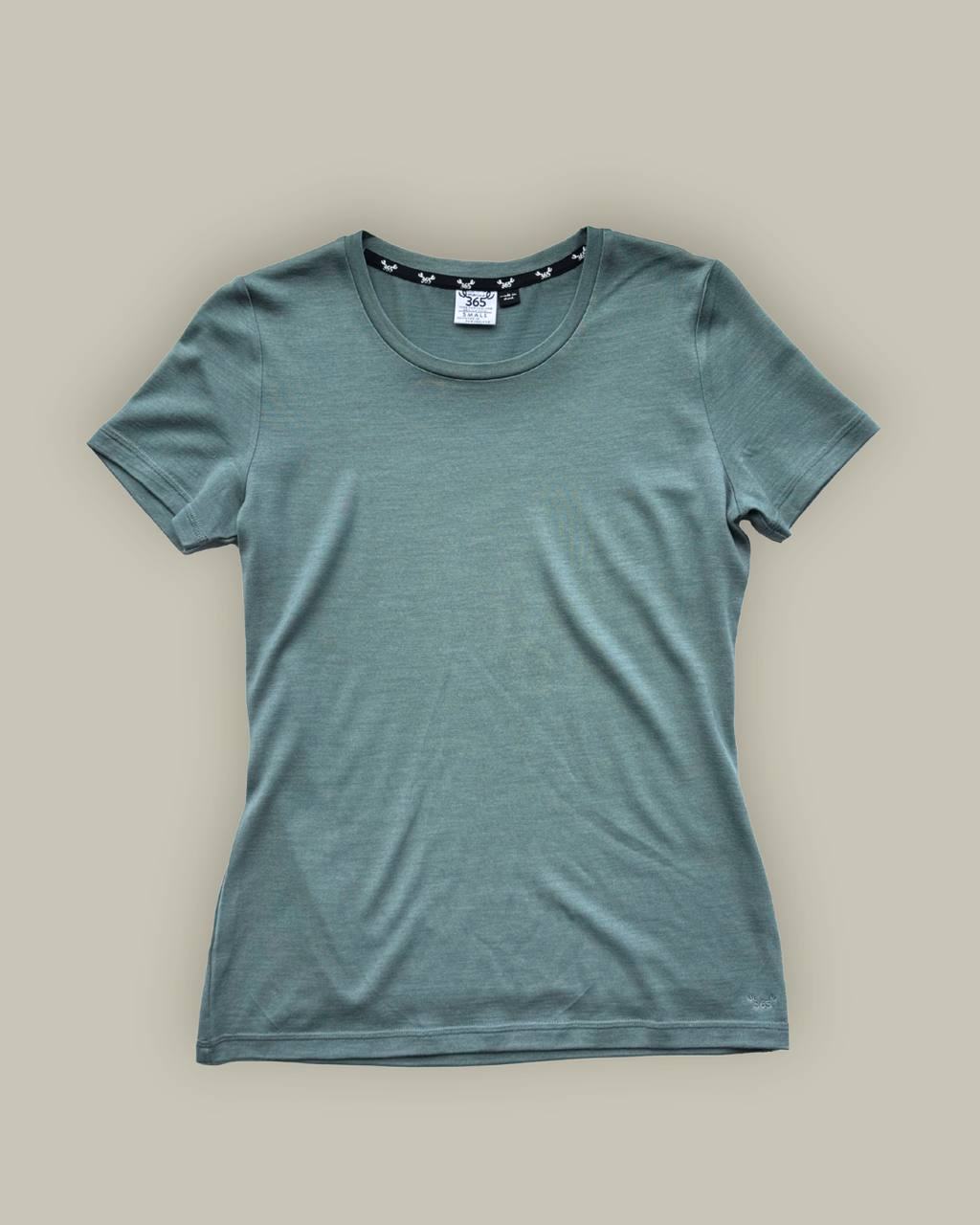 Women's Crew T-Shirt - 100% Merino Wool, Fern Green
