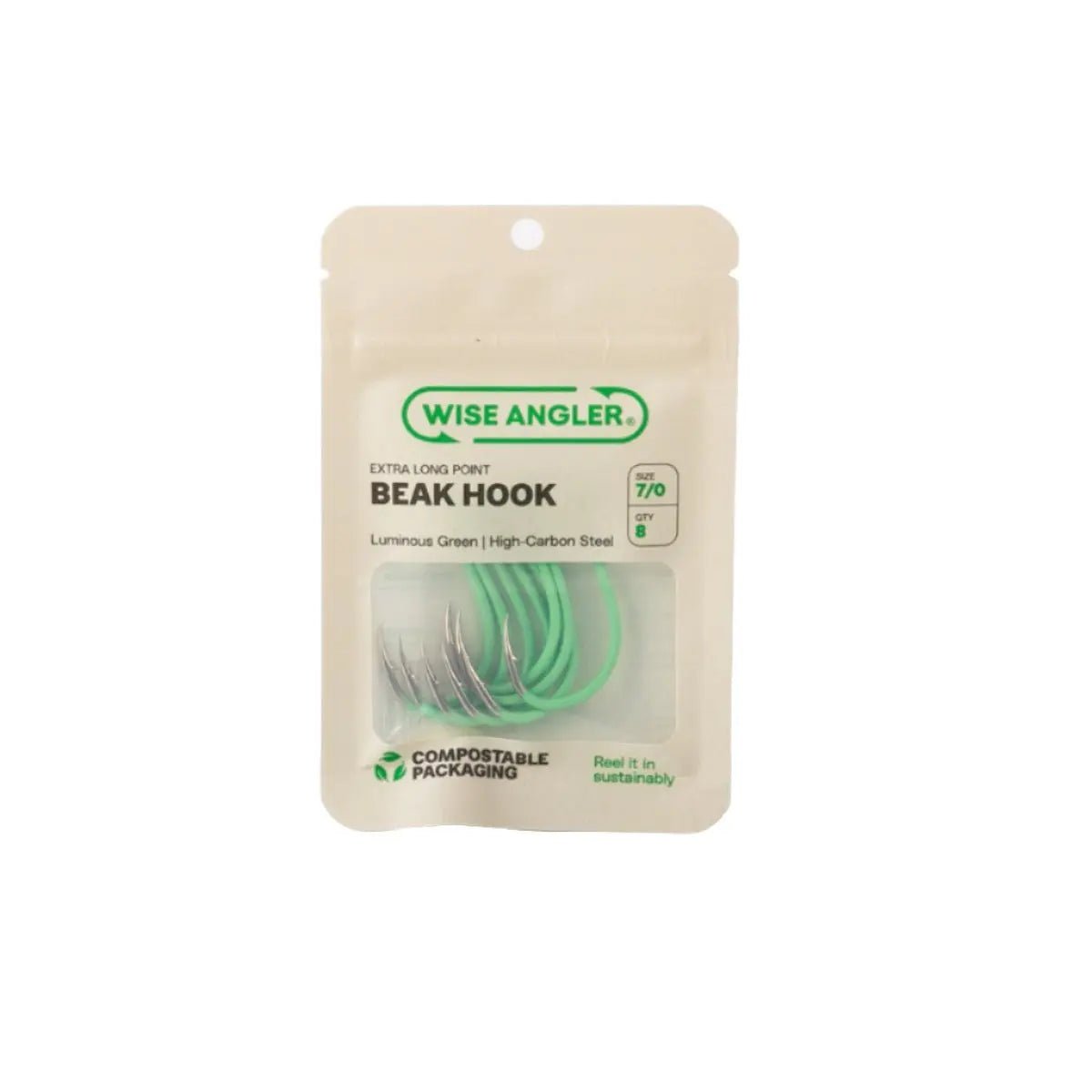 Beak Hook - Extra Long Point / Luminous Green