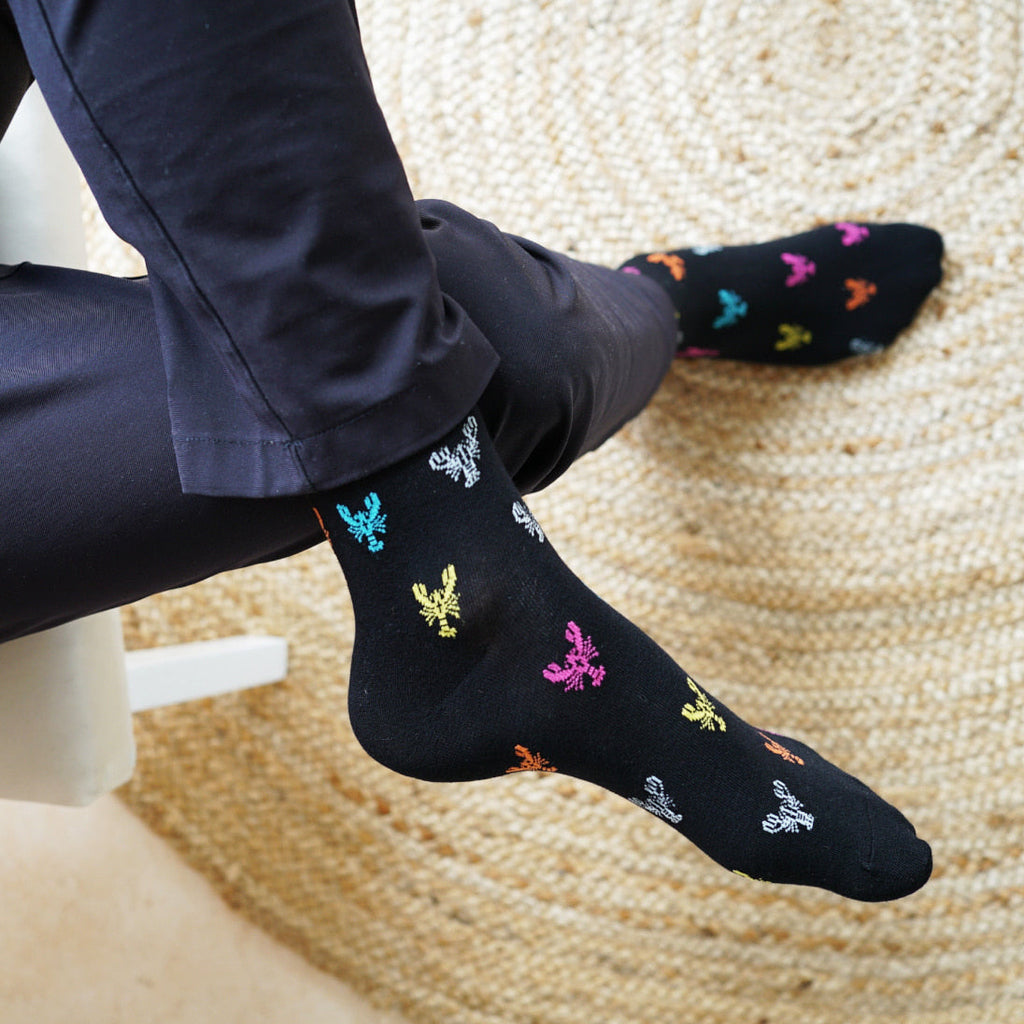 Save the Lobster Small Motif Bamboo Socks - BraveBearFit