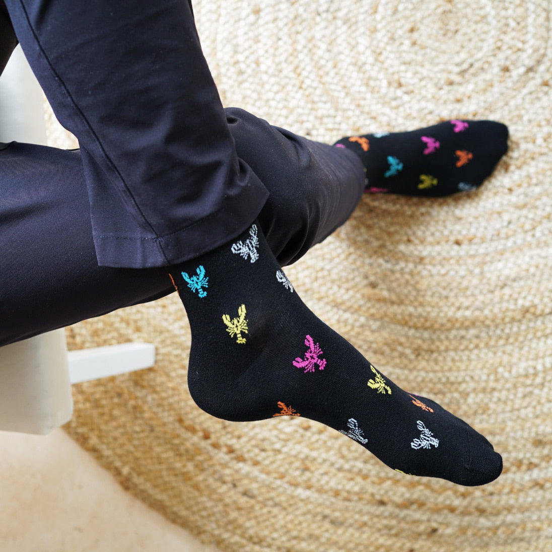 Save the Lobster Small Motif Bamboo Socks - BraveBearFit