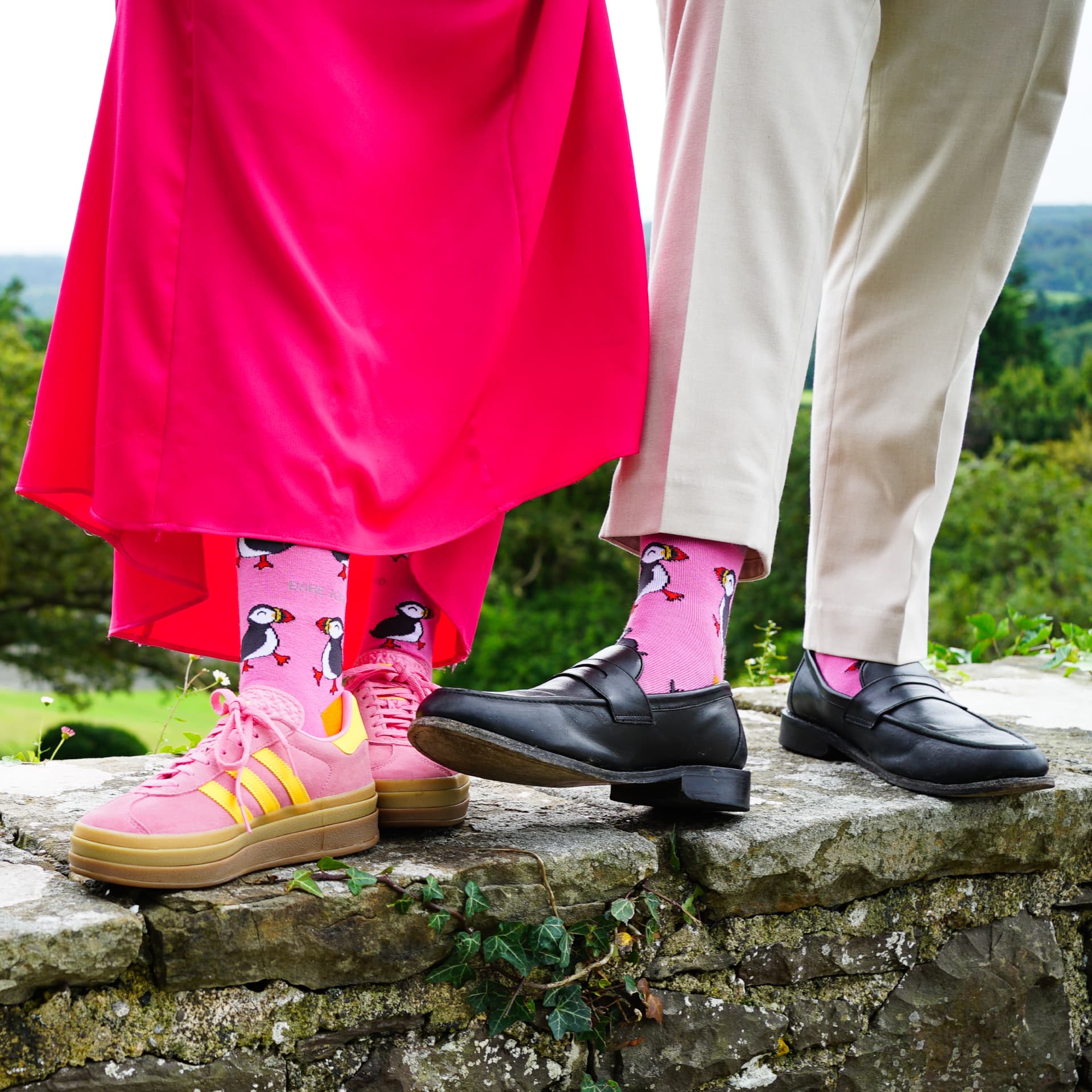 Save the Pink Puffin Bamboo Socks