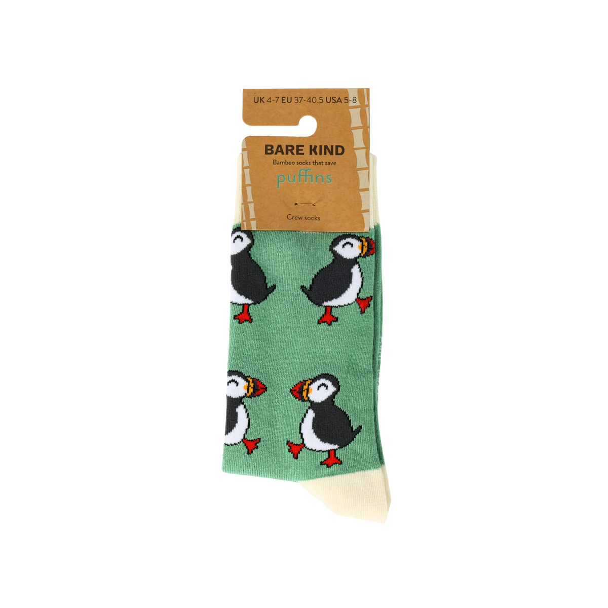 Save the Green Puffin Bamboo Socks - BraveBearFit