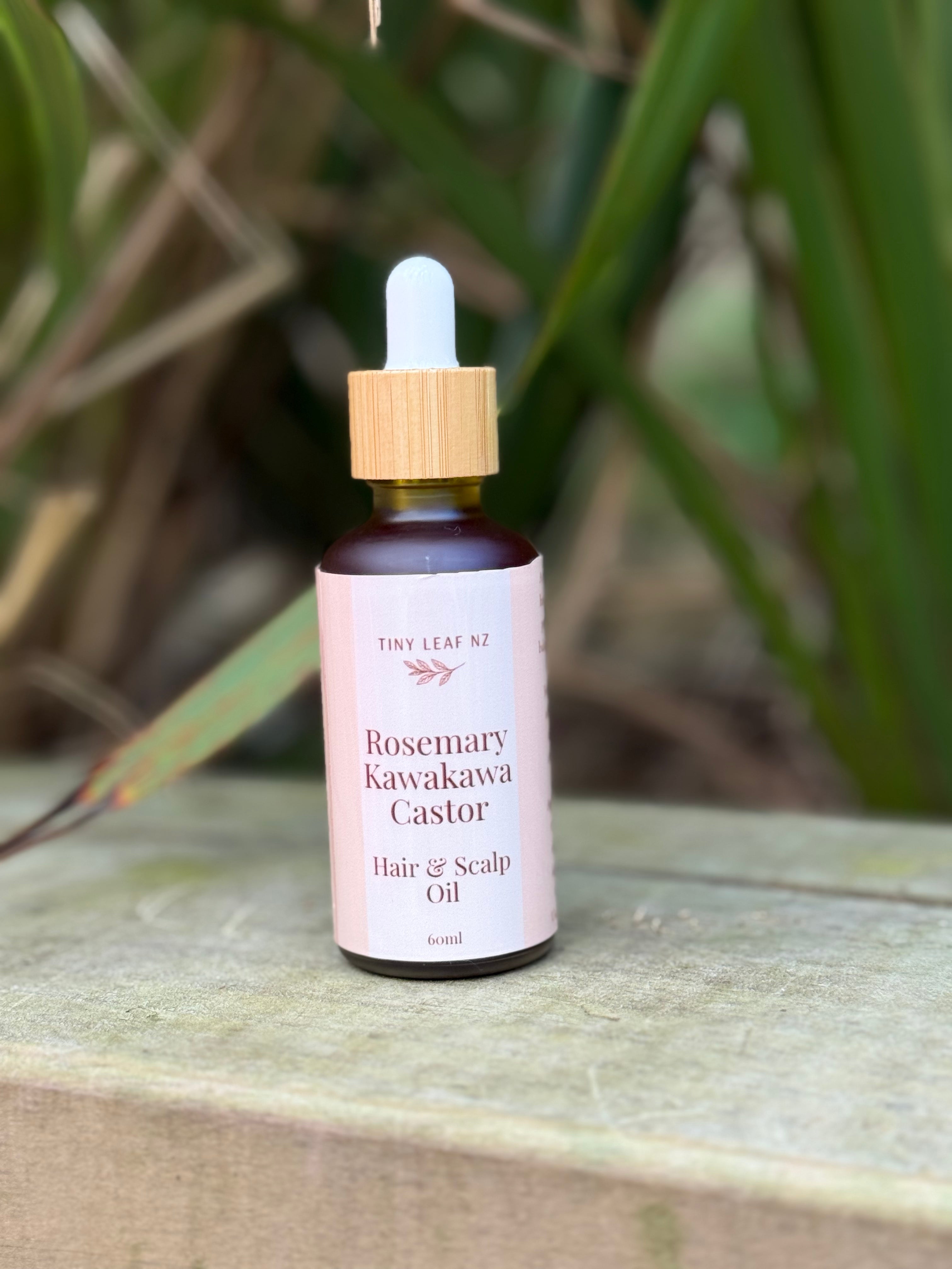 Rosemary Castor Kawakawa Moroccan Hair & Scalp Oil | Natural Scalp Treatment NZ