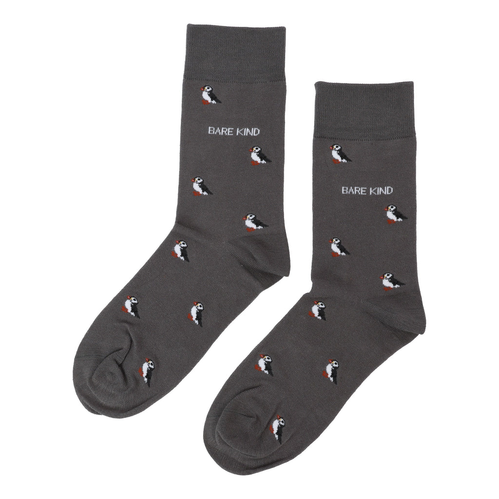 Save the Puffin Small Motif Bamboo Socks